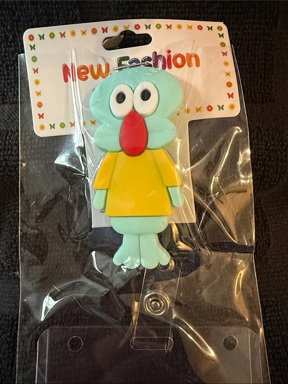 Cute Cartoon Mint Green Badge Reel with Yellow Outfit